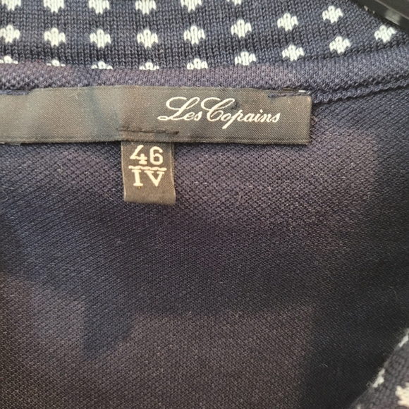 Les Copains Navy Top with Star Accents Made In Italy Size 46/M - Picture 4 of 8